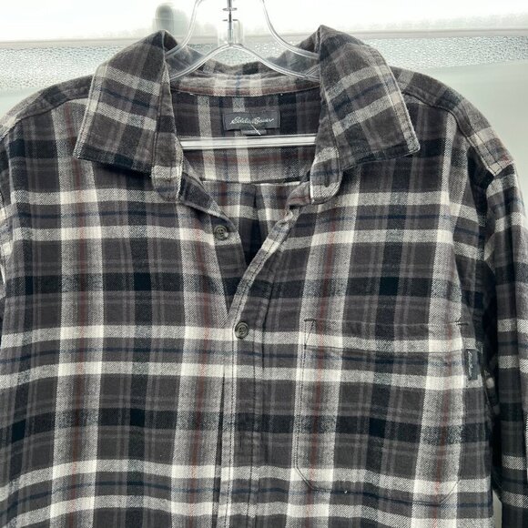 Eddie Bauer Men's Plaid Button Up Shirt Gray/Multi Size Large Long Sleeve - Picture 2 of 9